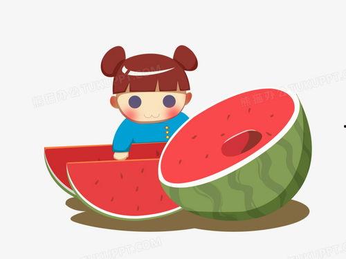 卡通画吃瓜,趣味横生的日常生活瞬间